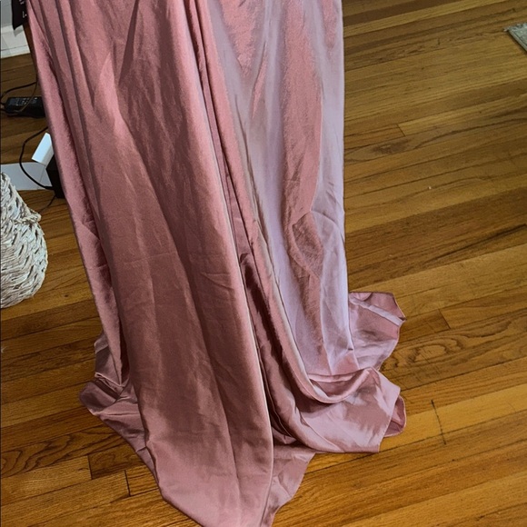 Lulu's Strapless Pink Satin Dress - Picture 5 of 7